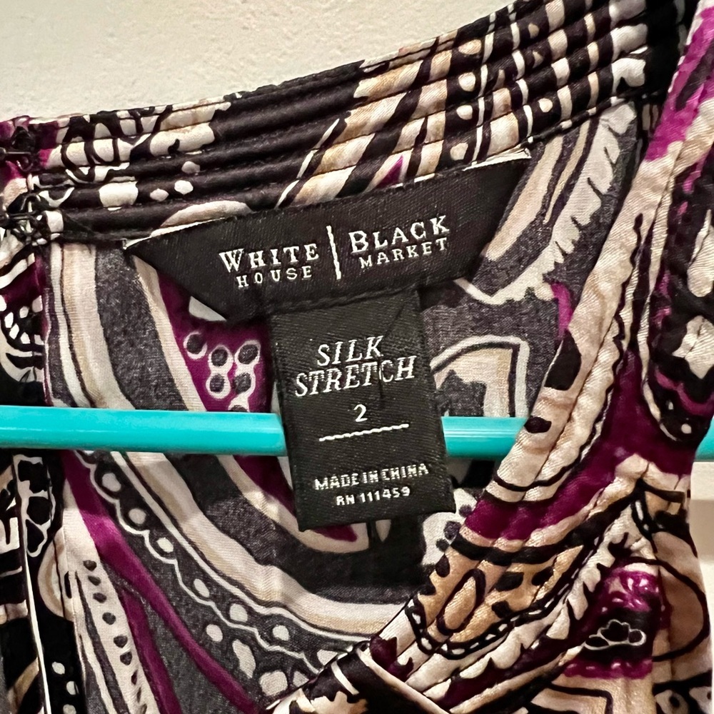 WHBM keyhole silk blouse - Picture 4 of 6
